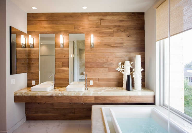 Thiết kế nội thất nhà tắm gỗ tự nhiên