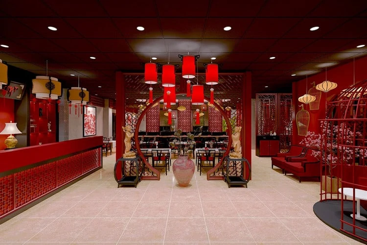 thiết kế nội thất nhà hàng trung hoa
