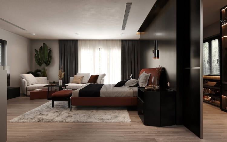 Thiết kế nội thất phòng ngủ khách sạn phong cách hiện đại